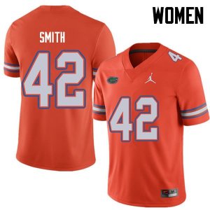 Women's Florida Gators #42 Jordan Smith NCAA Jordan Brand Orange Authentic Stitched College Football Jersey URZ2362NS